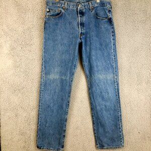 Vintage Y2K Levis 501 0193 Jeans Mens 36x34‎ (34x34) Light Wash 100% Cotton